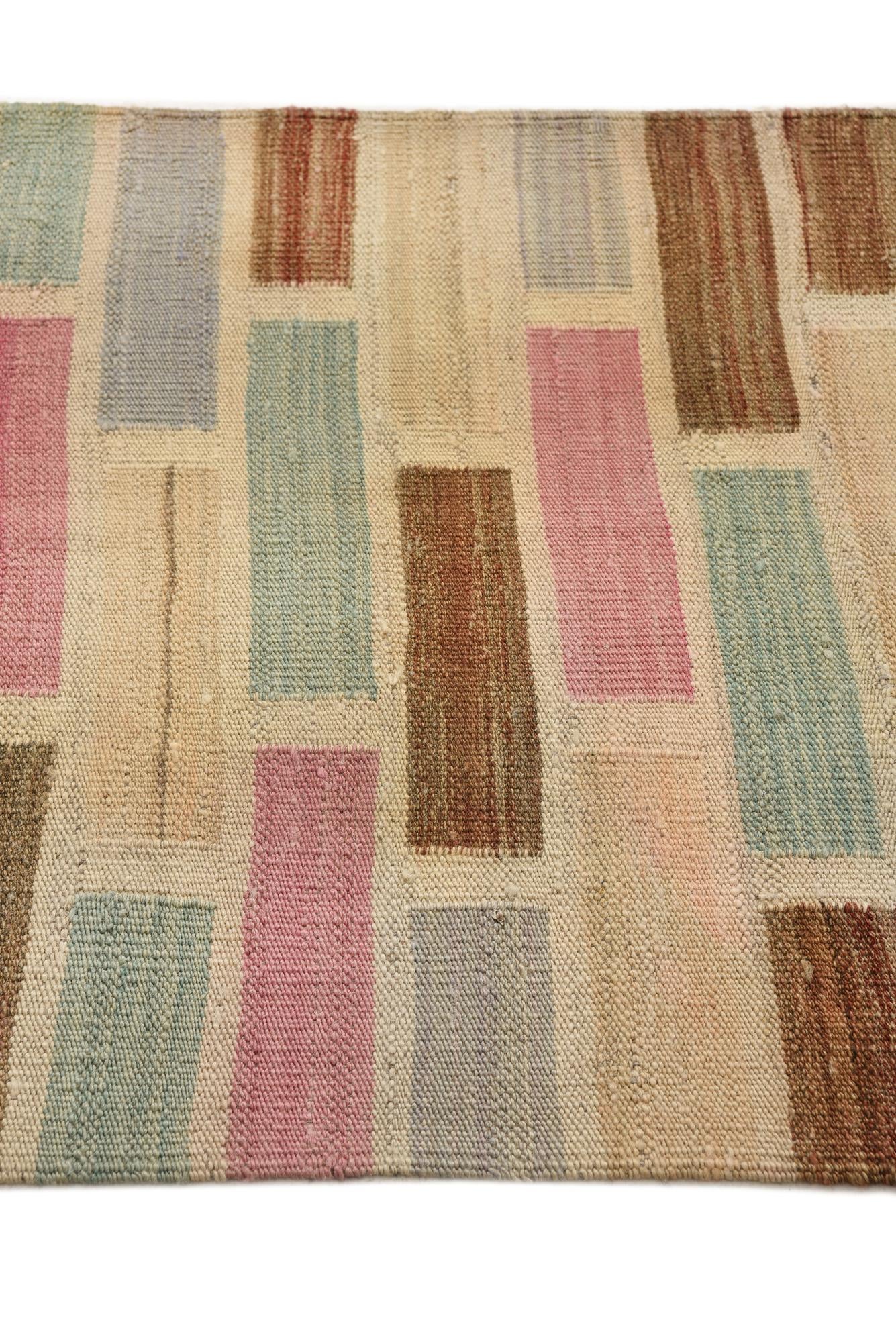 2' 4 x 11' 10 Hand Woven Kilim Modern Wool Runner Rug