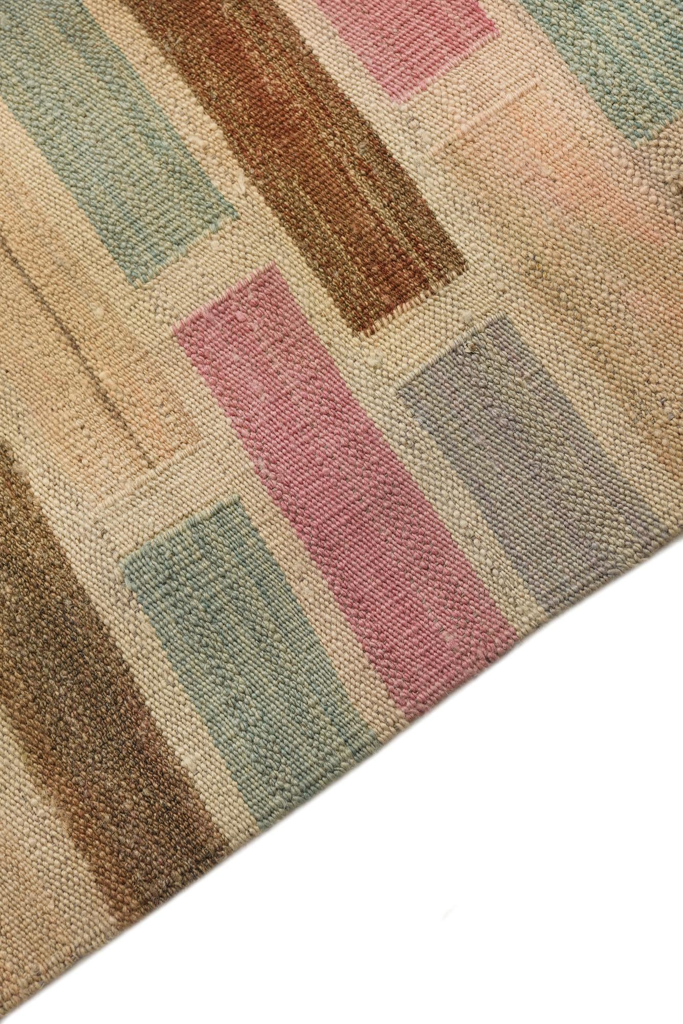 2' 4 x 11' 10 Hand Woven Kilim Modern Wool Runner Rug