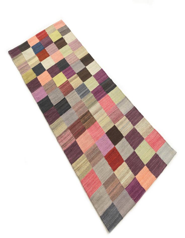 Detail image of 2' 8 x 6' 7  Hand Woven Kilim Modern Wool Runner Rug