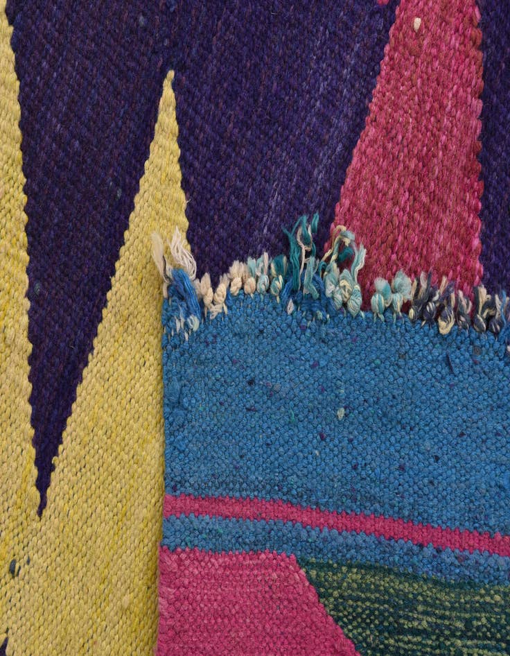 Detail image of 3' 10 x 11' 2  Hand Woven Kilim Modern Wool Runner Rug