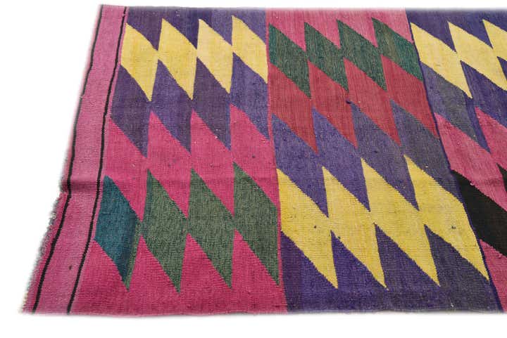3' 10 x 11' 2 Hand Woven Kilim Modern Wool Runner Rug