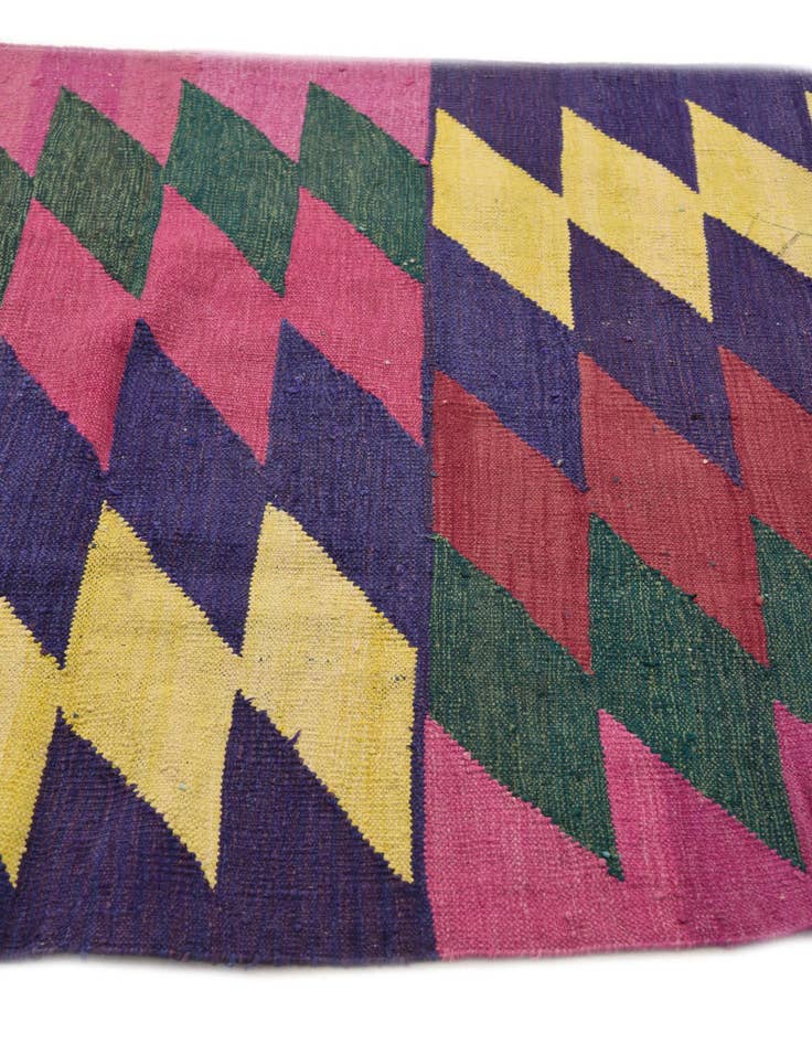 Detail image of 3' 10 x 11' 2  Hand Woven Kilim Modern Wool Runner Rug
