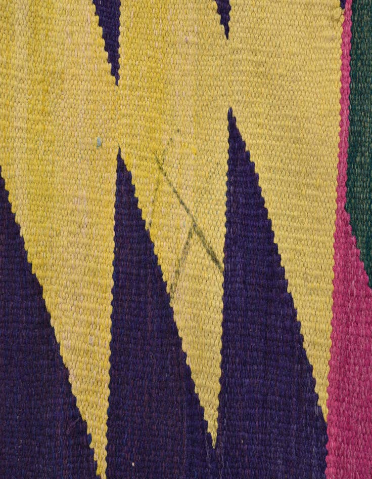 Detail image of 3' 10 x 11' 2  Hand Woven Kilim Modern Wool Runner Rug