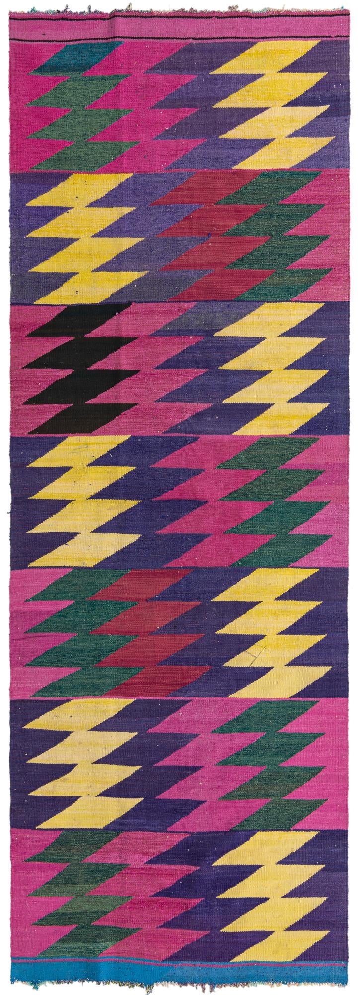 3' 10 x 11' 2 Hand Woven Kilim Modern Wool Runner Rug