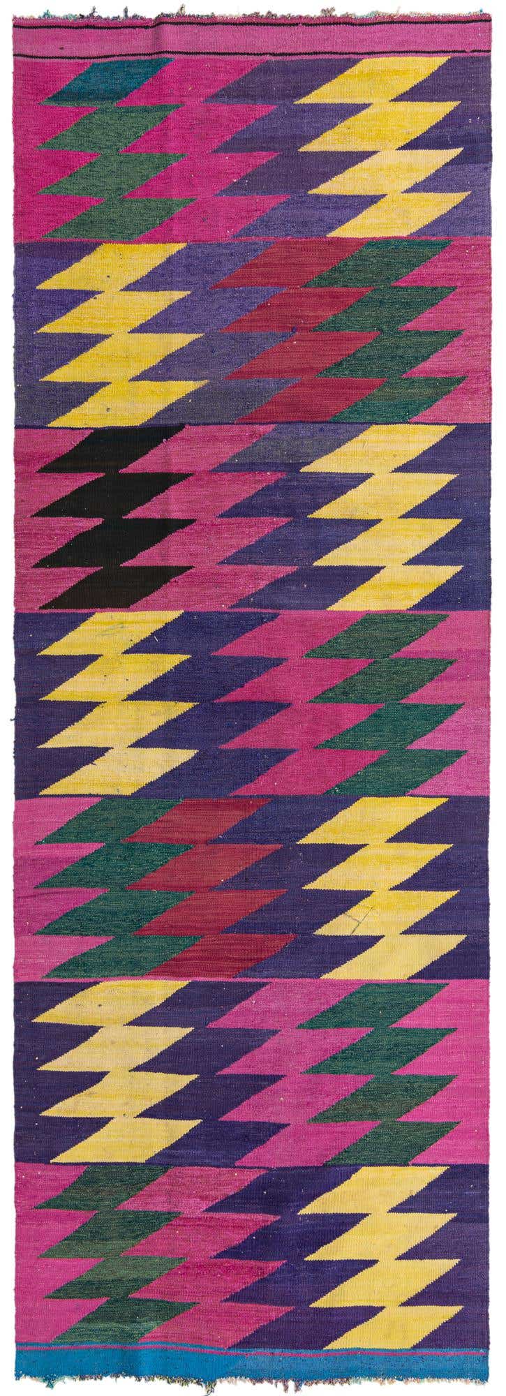 3' 10 x 11' 2 Hand Woven Kilim Modern Wool Runner Rug