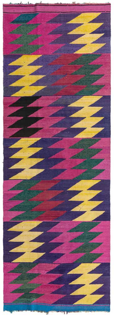 3' 10 x 11' 2 Hand Woven Kilim Modern Wool Runner Rug