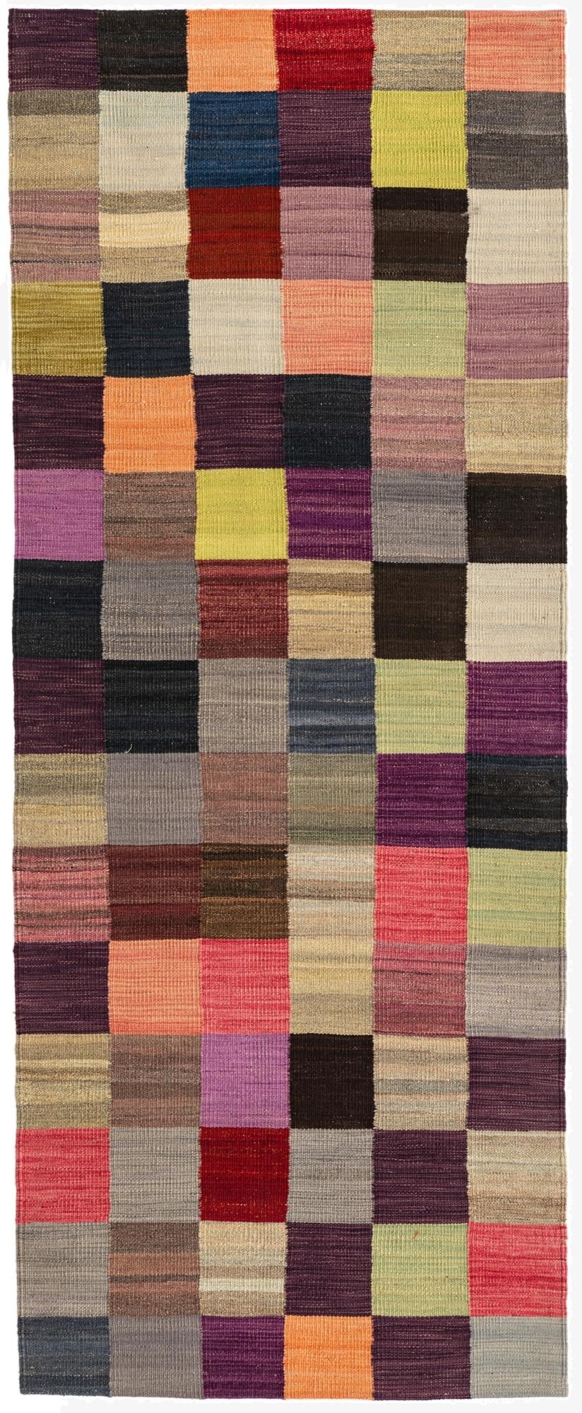 2' 8 x 6' 7  Hand Woven Kilim Modern Wool Runner Rug