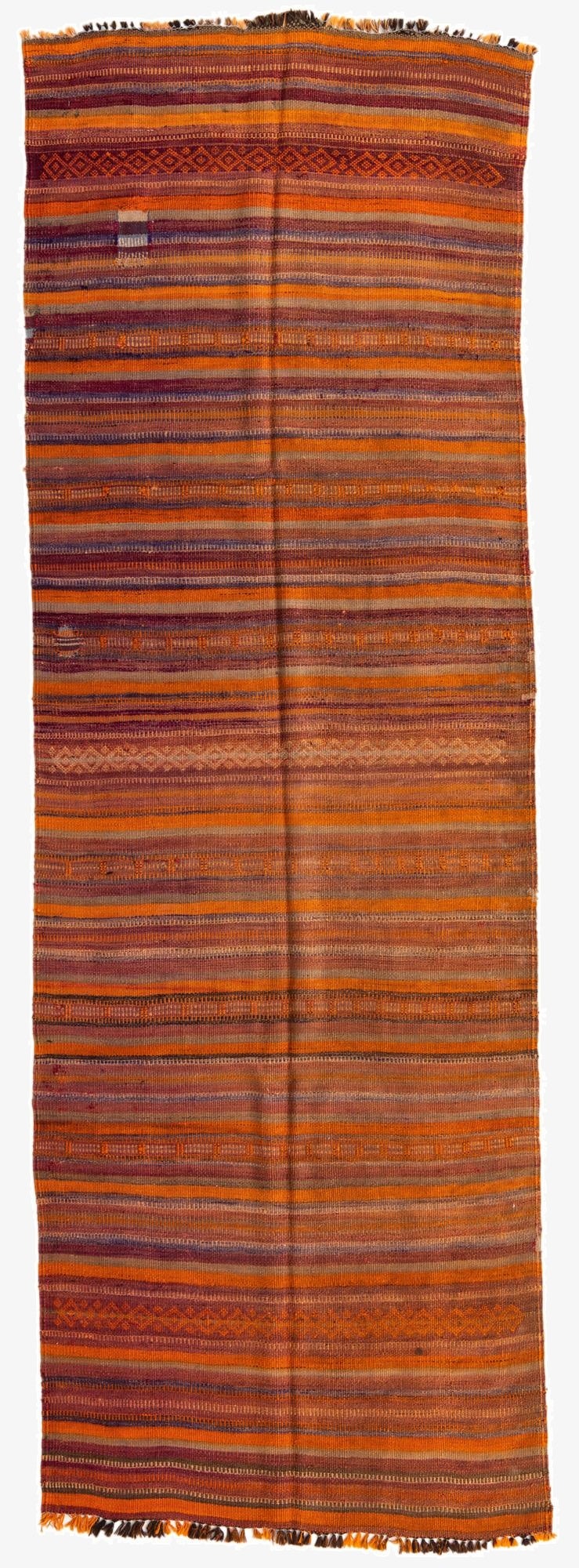 3' 9 x 11'  Hand Woven Kilim Modern Wool Runner Rug