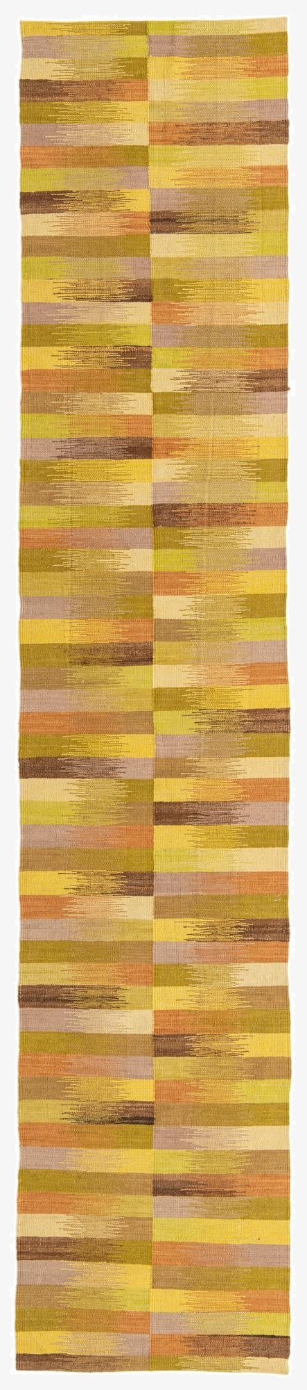 2' 6 x 12' 6  Hand Woven Kilim Modern Wool Runner Rug