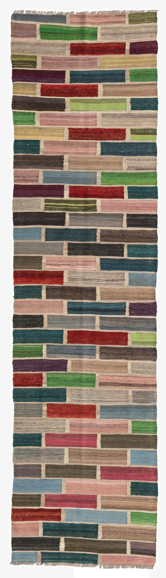 75cm x 292cm  Hand Woven Kilim Modern Wool Runner Rug