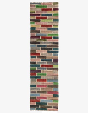 2' 6 x 9' 7 Hand Woven Kilim Modern Wool Runner Rug