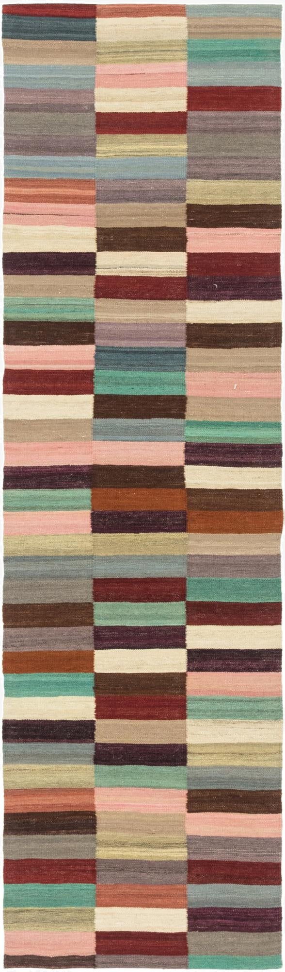 2' 8 x 9' 9  Hand Woven Kilim Modern Wool Runner Rug