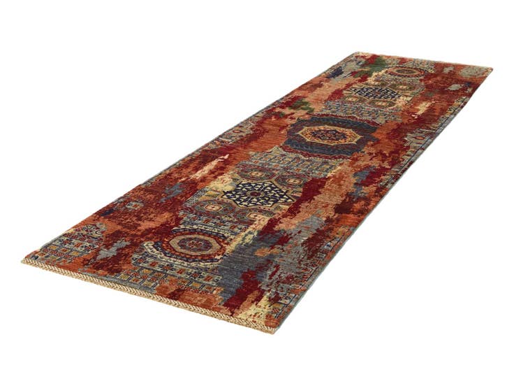 Detail image of 2' 10 x 9' 11 Hand Knotted Mamluk Ziegler Runner Rug