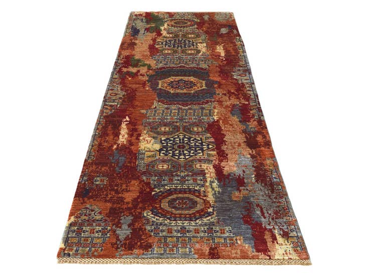 Detail image of 2' 10 x 9' 11 Hand Knotted Mamluk Ziegler Runner Rug
