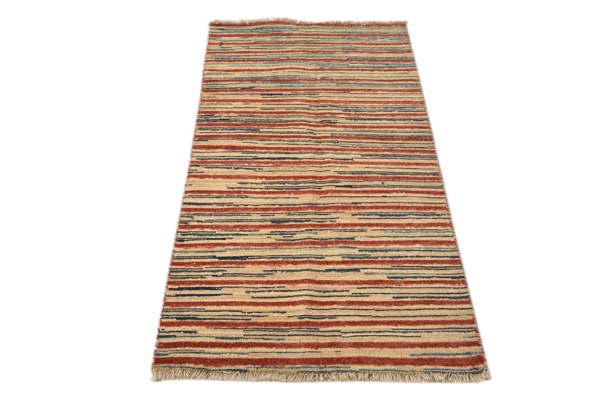 2' 5 x 5' 2 Hand Knotted Modern Ziegler Runner Rug