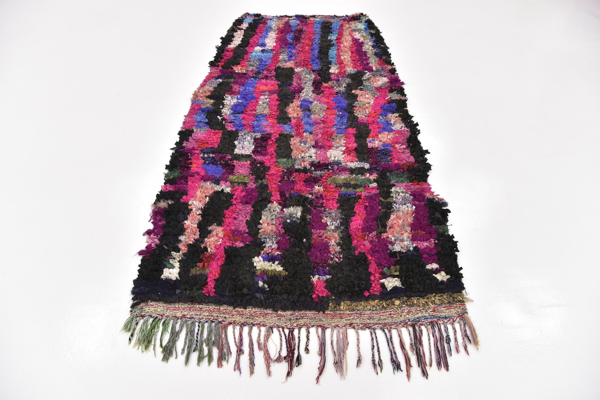 4' 2 x 8' 9 Hand Knotted Moroccan Wool Runner Rug
