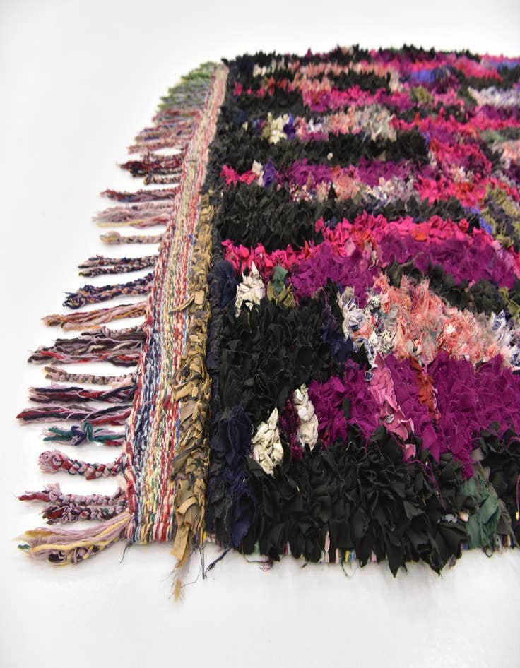 Detail image of 4' 2 x 8' 9  Hand Knotted Moroccan Wool Runner Rug