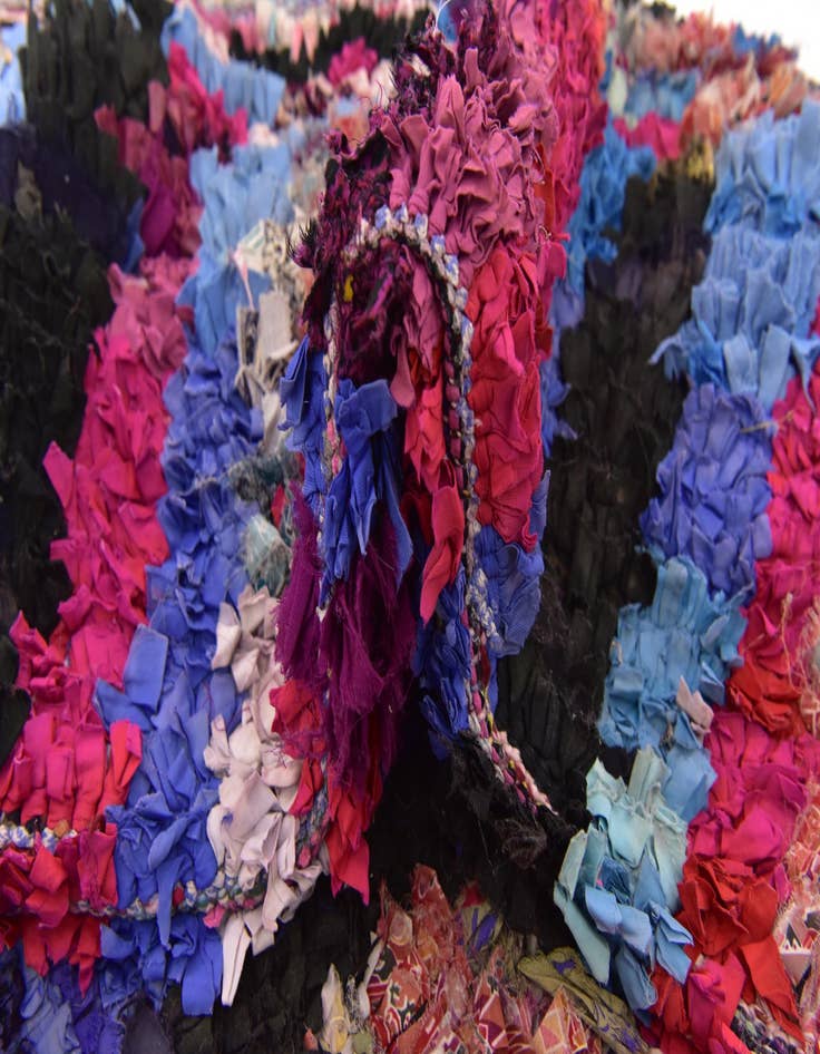 Detail image of 4' 2 x 8' 9  Hand Knotted Moroccan Wool Runner Rug