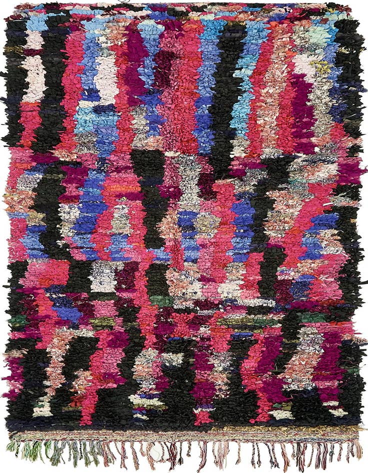 Detail image of 4' 2 x 8' 9 Hand Knotted Moroccan Wool Runner Rug