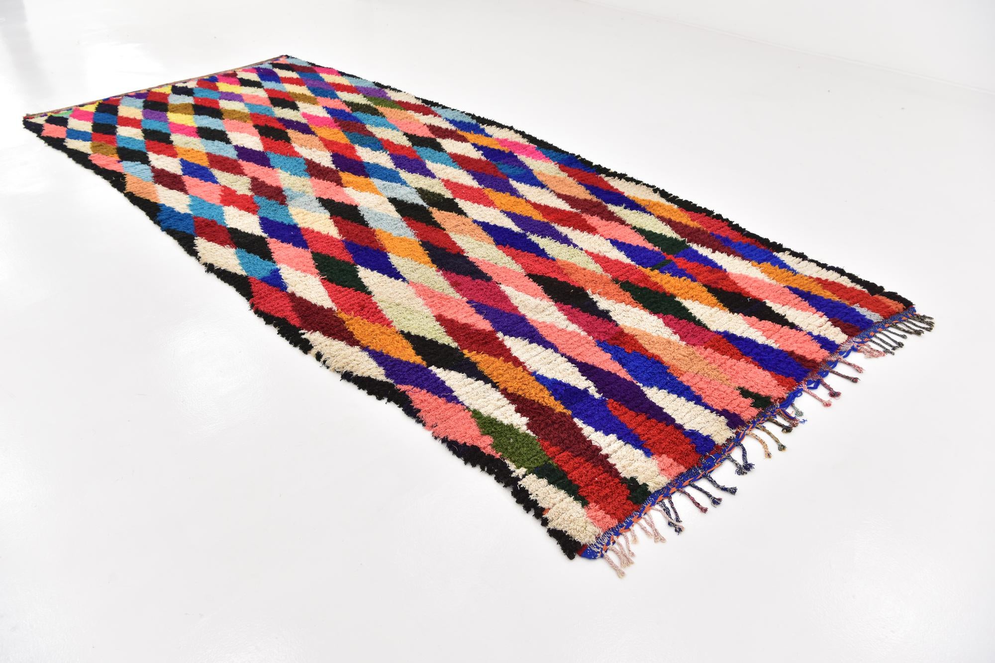 6' x 13' 8 Hand Knotted Moroccan Wool Runner Rug