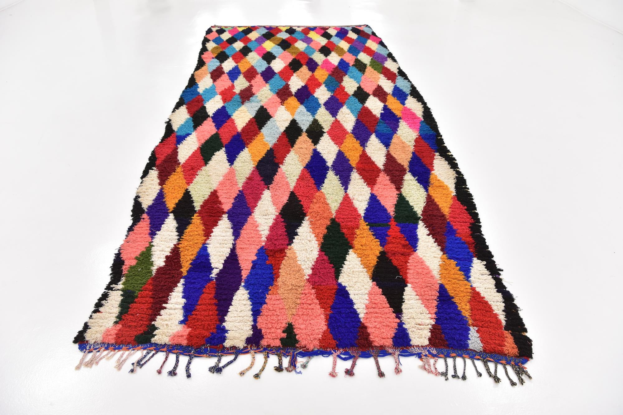 6' x 13' 8 Hand Knotted Moroccan Wool Runner Rug