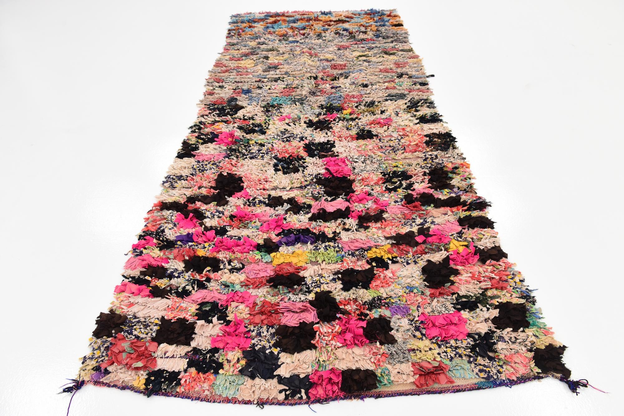 4' 5 x 9' Hand Knotted Moroccan Wool Runner Rug