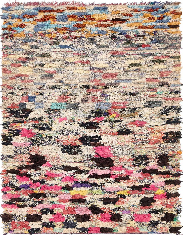 Detail image of 4' 5 x 9' Hand Knotted Moroccan Wool Runner Rug