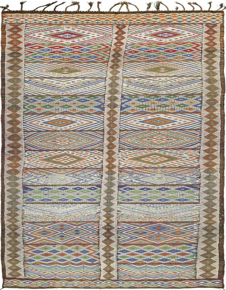 Detail image of 5' 10 x 14' 10 Hand Knotted Moroccan Wool Runner Rug