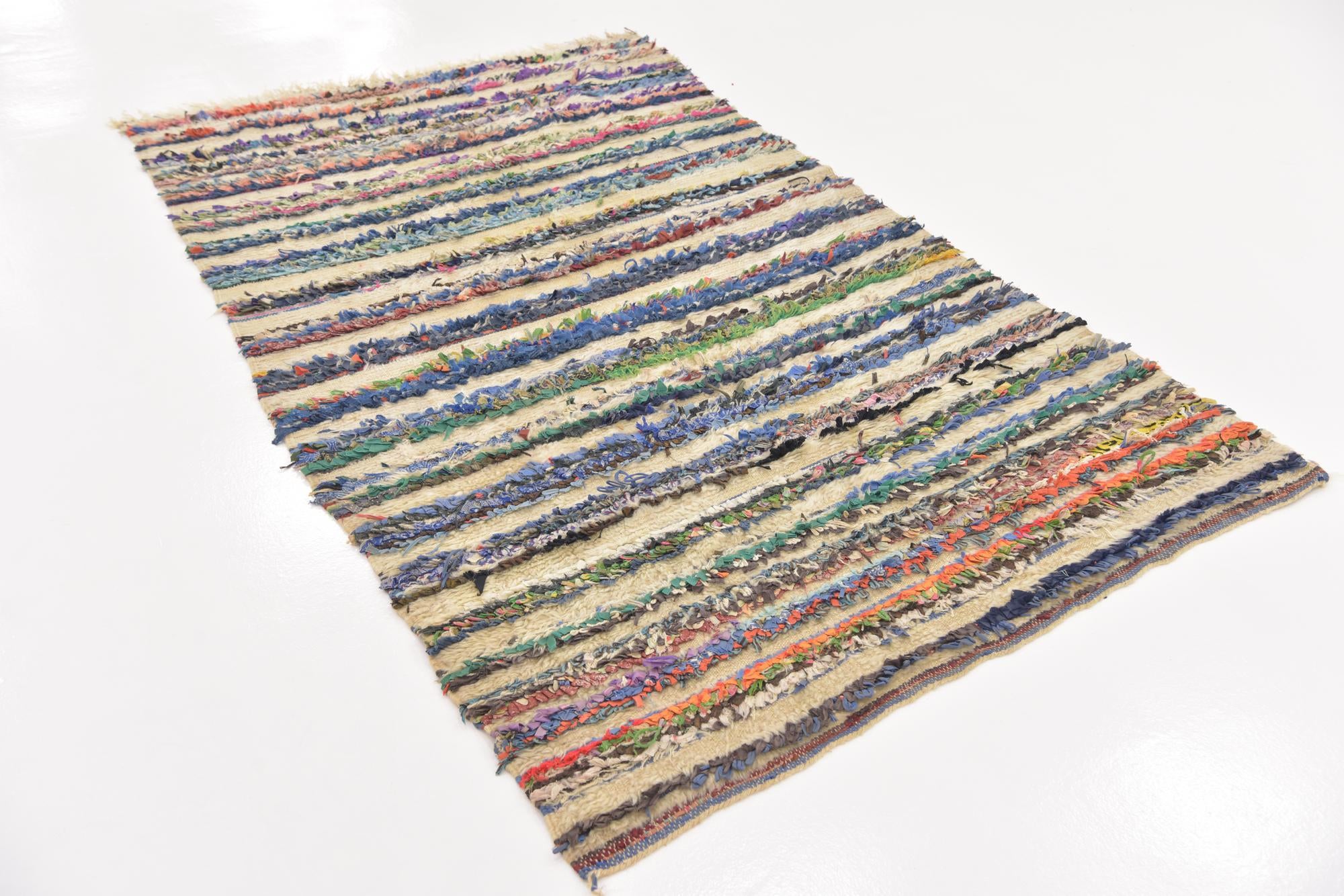 4' 5 x 7' 8 Hand Knotted Moroccan Wool Runner Rug