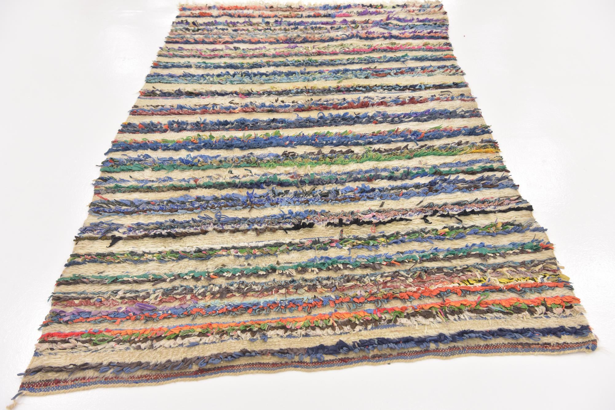4' 5 x 7' 8 Hand Knotted Moroccan Wool Runner Rug