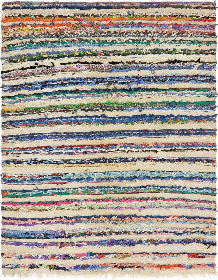 Detail image of 4' 5 x 7' 8 Hand Knotted Moroccan Wool Runner Rug