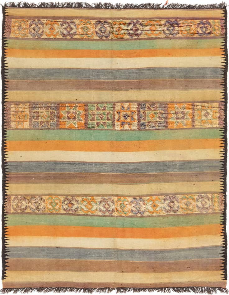 Detail image of 5' 5 x 10' Hand Knotted Moroccan Wool Runner Rug