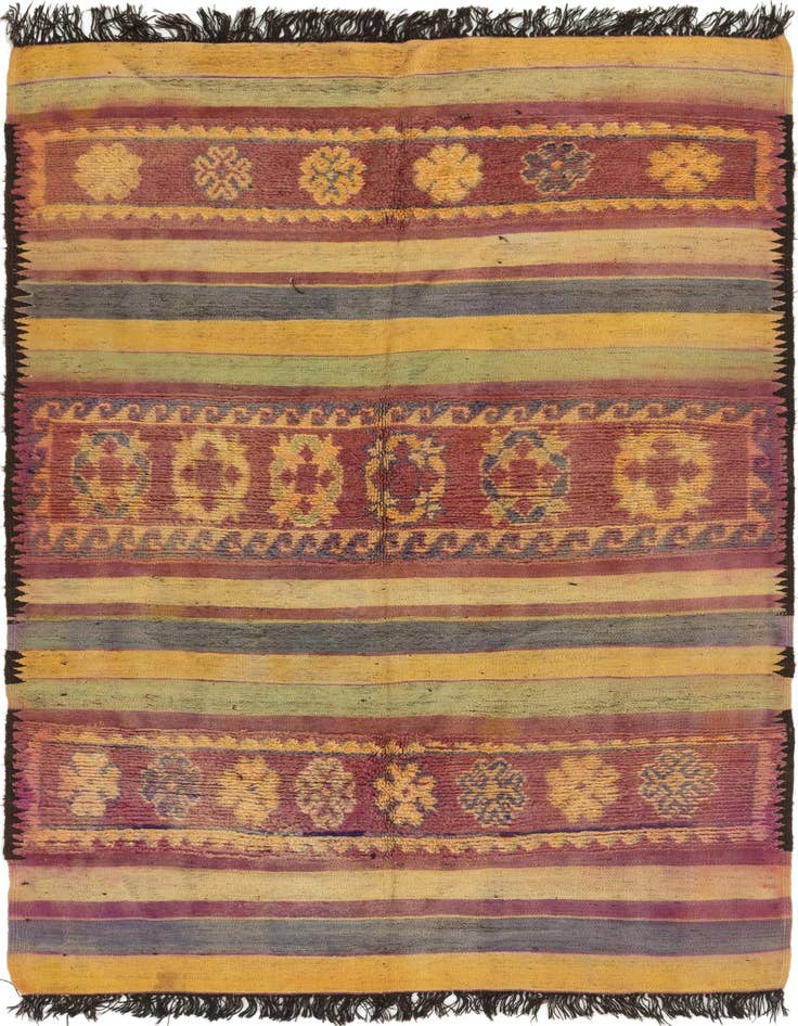 Detail image of 5' 9 x 10' Hand Knotted Moroccan Wool Runner Rug