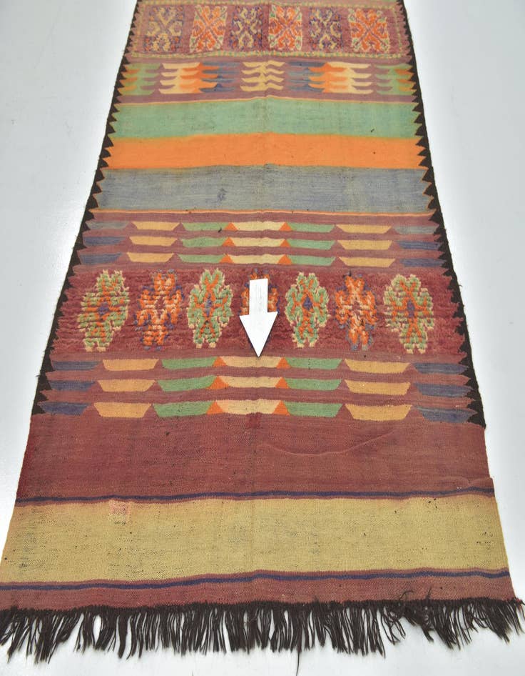 Detail image of 5' 9 x 13'  Hand Knotted Moroccan Wool Runner Rug