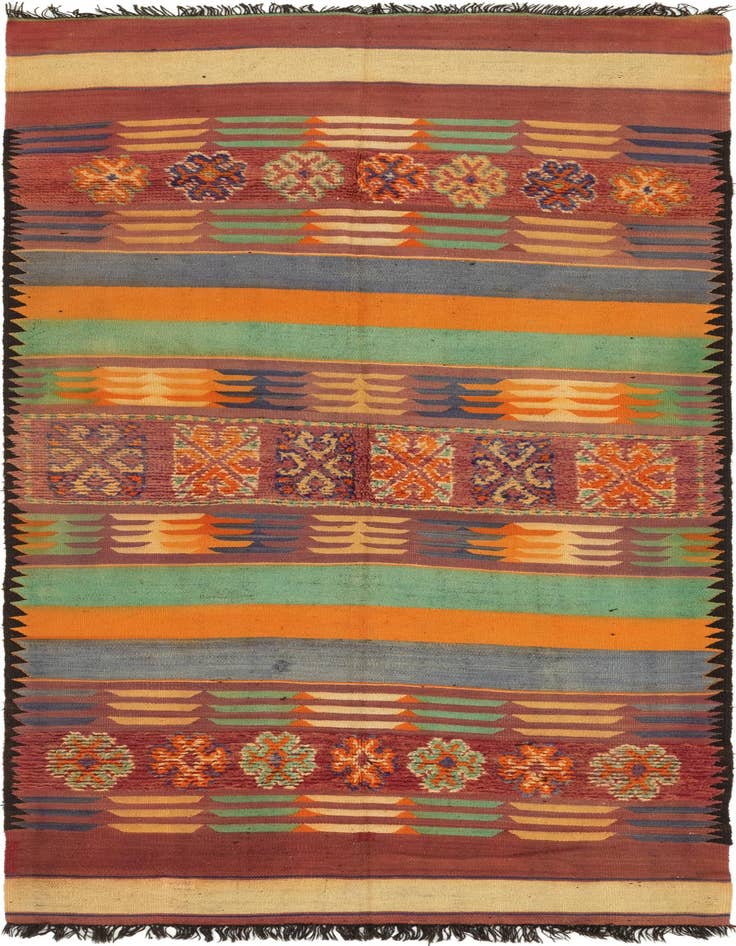 Detail image of 5' 9 x 13' Hand Knotted Moroccan Wool Runner Rug