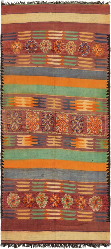 Detail image of 5' 9 x 13' Hand Knotted Moroccan Wool Runner Rug