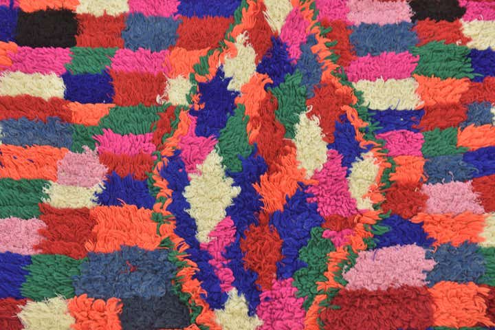 3' 8 x 8' Hand Knotted Moroccan Wool Runner Rug