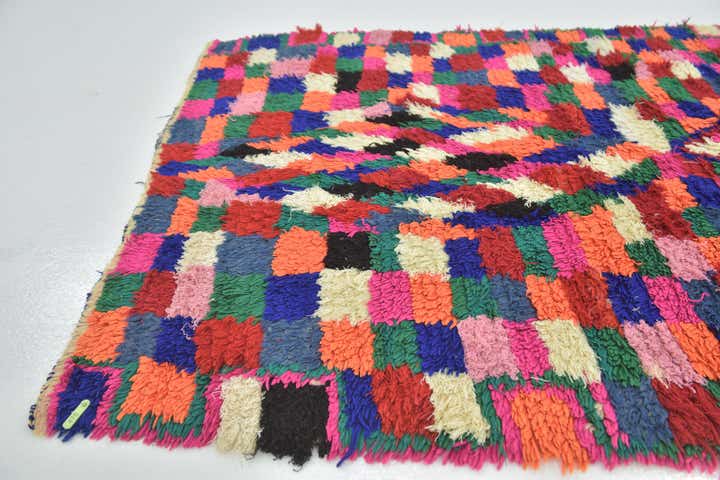 3' 8 x 8' Hand Knotted Moroccan Wool Runner Rug