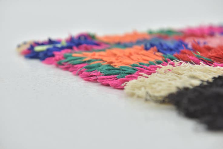 Detail image of 3' 8 x 8' Hand Knotted Moroccan Wool Runner Rug