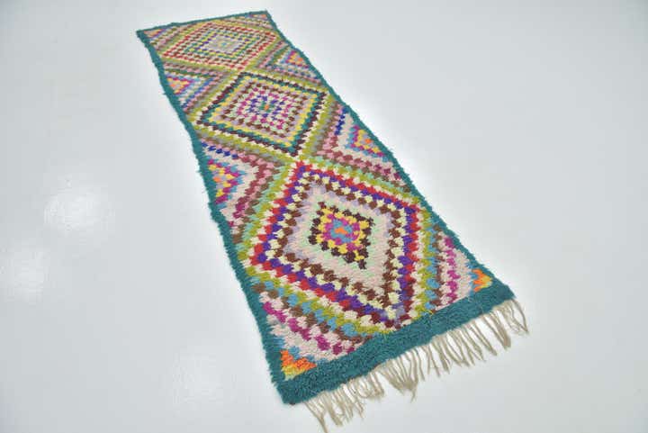 2' 10 x 9' 9 Hand Knotted Moroccan Wool Runner Rug