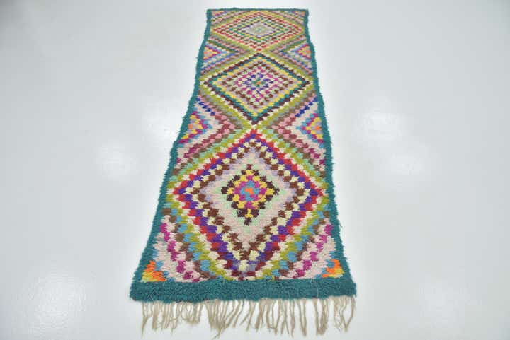 2' 10 x 9' 9 Hand Knotted Moroccan Wool Runner Rug