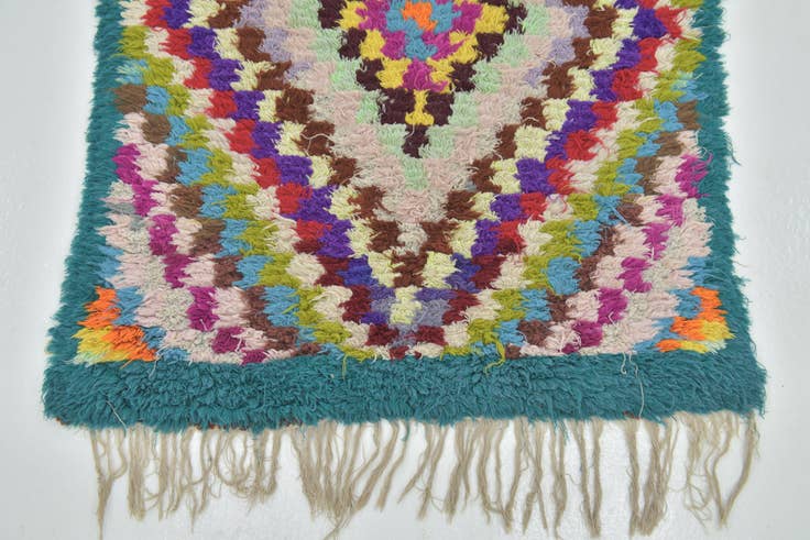 Detail image of 2' 10 x 9' 9 Hand Knotted Moroccan Wool Runner Rug