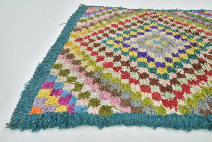 Detail image of 2' 10 x 9' 9 Hand Knotted Moroccan Wool Runner Rug