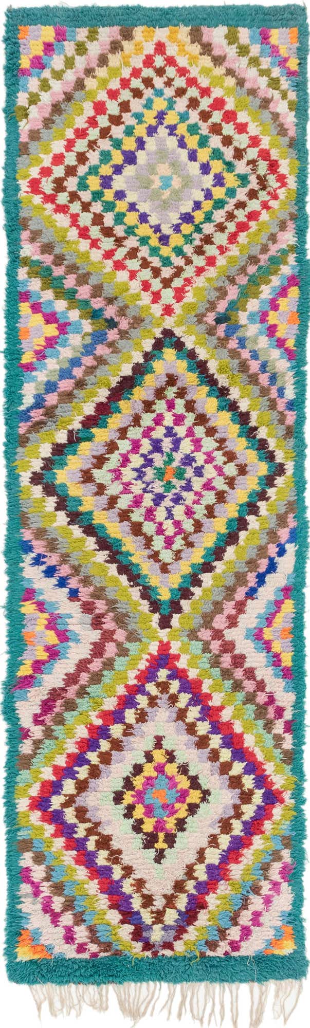 2' 10 x 9' 9 Hand Knotted Moroccan Wool Runner Rug