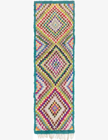 2' 10 x 9' 9 Hand Knotted Moroccan Wool Runner Rug