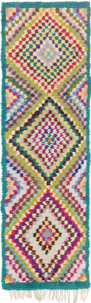 2' 10 x 9' 9 Hand Knotted Moroccan Wool Runner Rug