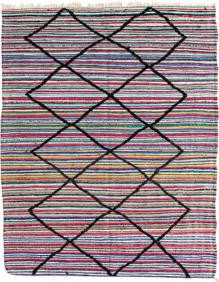 Detail image of 5' x 9' 6 Hand Knotted Moroccan Wool Runner Rug