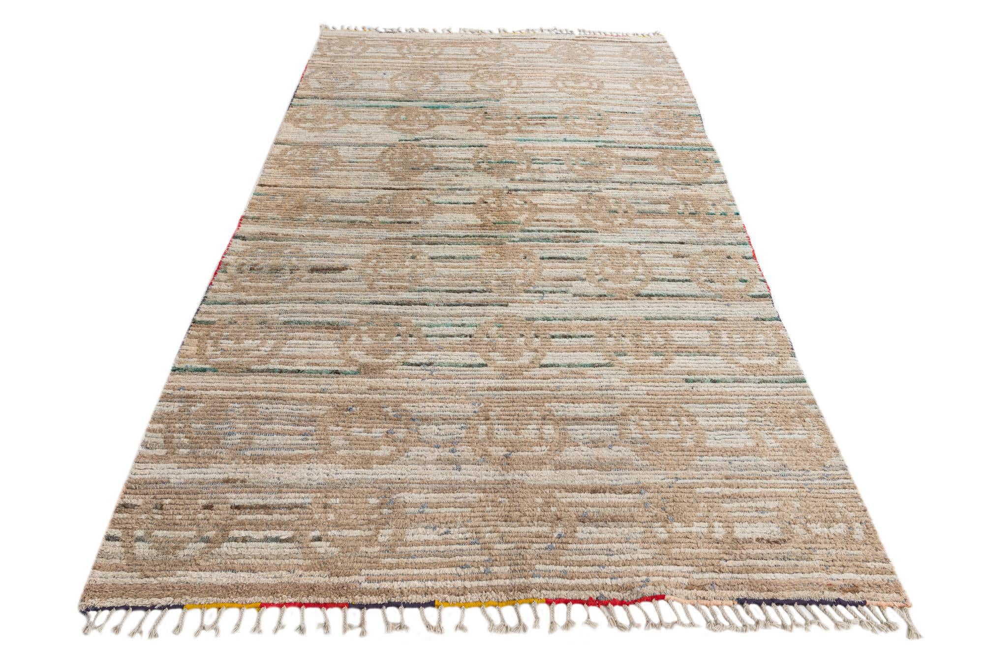 5' x 10' 1 Hand Knotted Moroccan Wool Runner Rug
