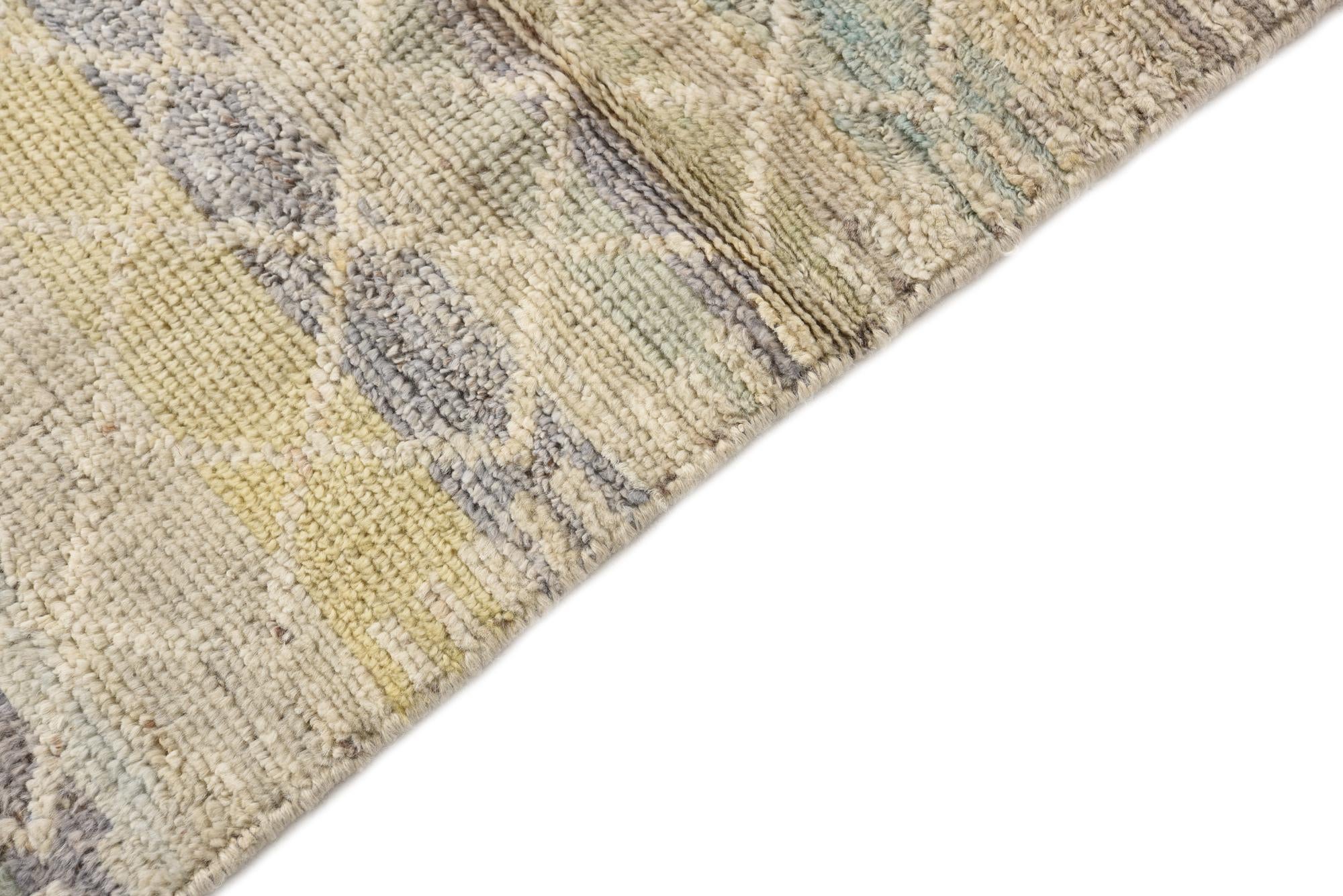 2' 2 x 9' 11 Hand Knotted Moroccan Wool Runner Rug
