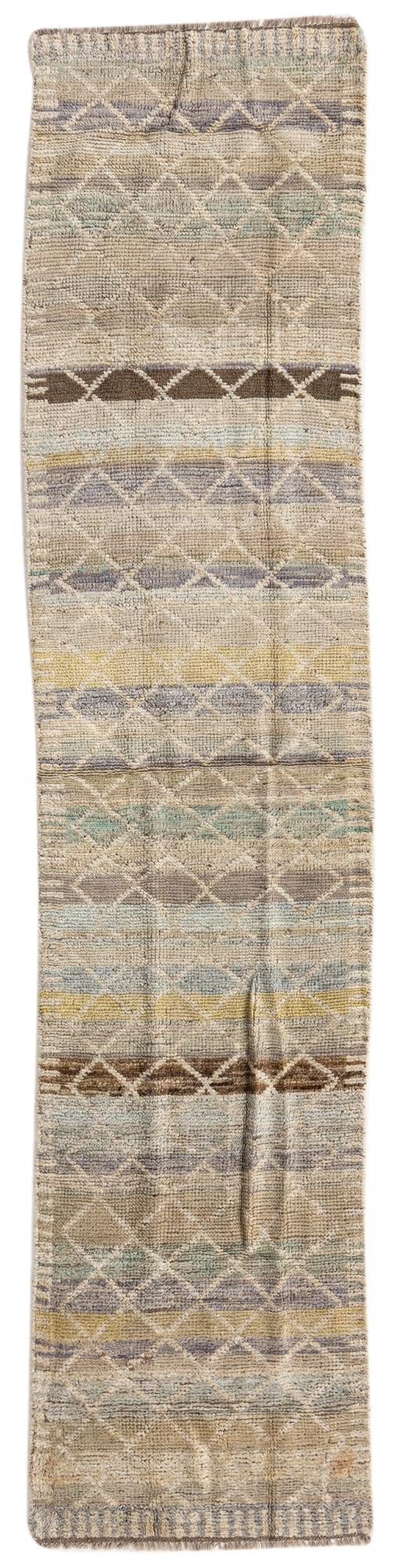 2' 2 x 9' 11 Hand Knotted Moroccan Wool Runner Rug